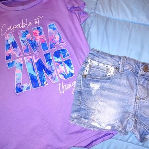 GIRL'S SZ 7 TOP AND SHORTS!
